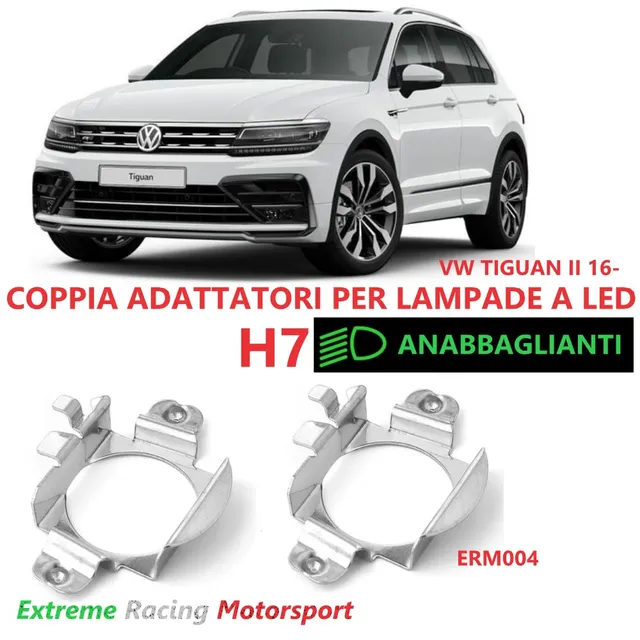 Xtreme Racing Accessori per Illuminazione LED Adattatori Portalampade a Led ERM004 VW Tiguan II 16- H7 coppia