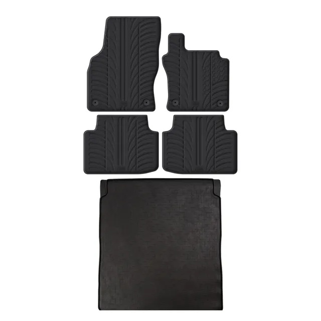 Travall Bundles VW Passat Rubber Boot Liner and Rubber Car Mats Bundle (2015-2024) set protezione interno anti-fango