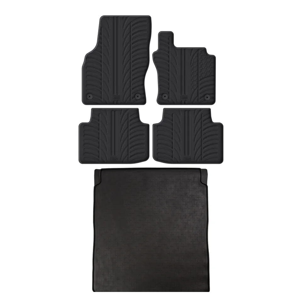 Travall Bundles VW Passat Rubber Boot Liner and Rubber Car Mats Bundle (2015-2024) set protezione interno anti-fango