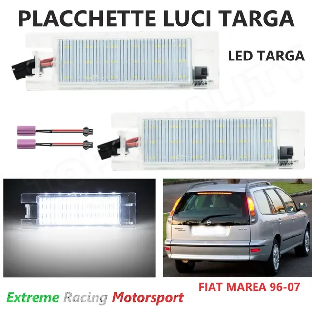 Xtreme Racing Accessori Illuminazione LED Fiat Marea 96-07 placchette targa LED coppia, bianco