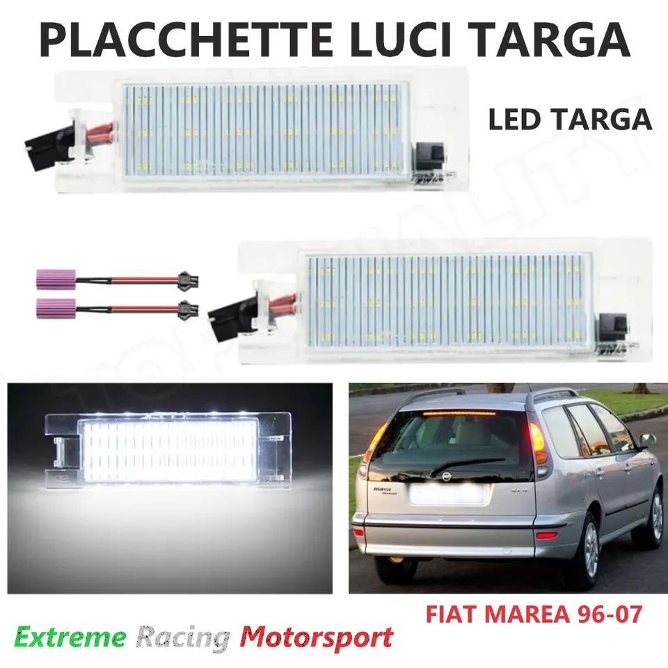Xtreme Racing Accessori Illuminazione LED Fiat Marea 96-07 placchette targa LED coppia, bianco