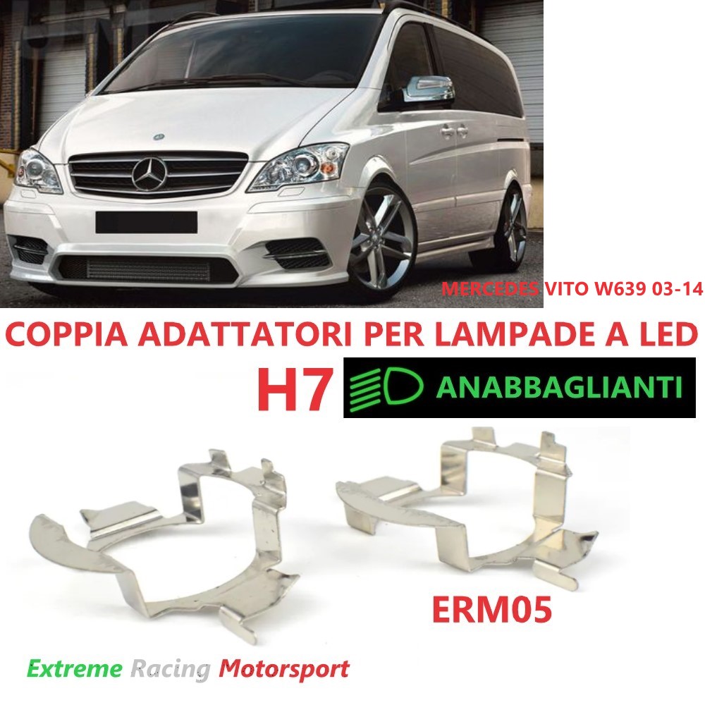 Xtreme Racing Accessori per Illuminazione LED ERM005 Mercedes Vito W639 03-14 adattatori H7 coppia