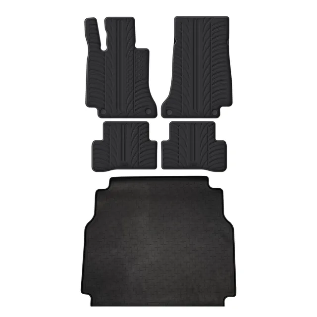 Travall Bundles Mercedes C-Class Rubber Boot Liner and Rubber Car Mats Bundle (2014-2021) kit tappetini in gomma
