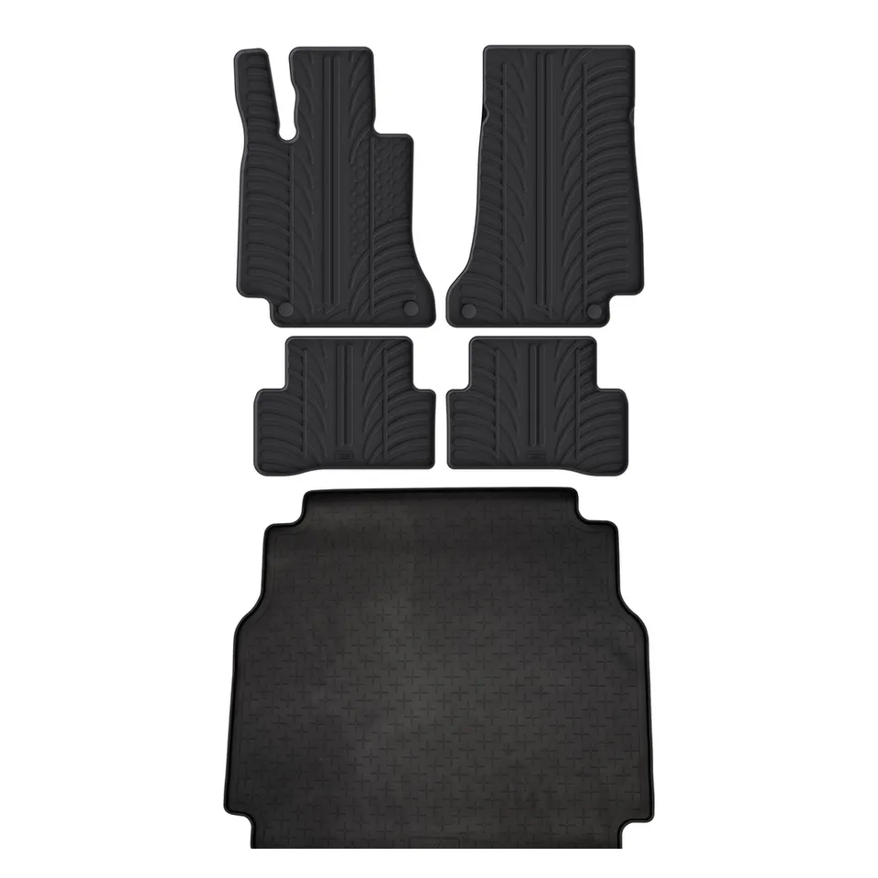 Travall Bundles Mercedes C-Class Rubber Boot Liner and Rubber Car Mats Bundle (2014-2021) kit tappetini in gomma