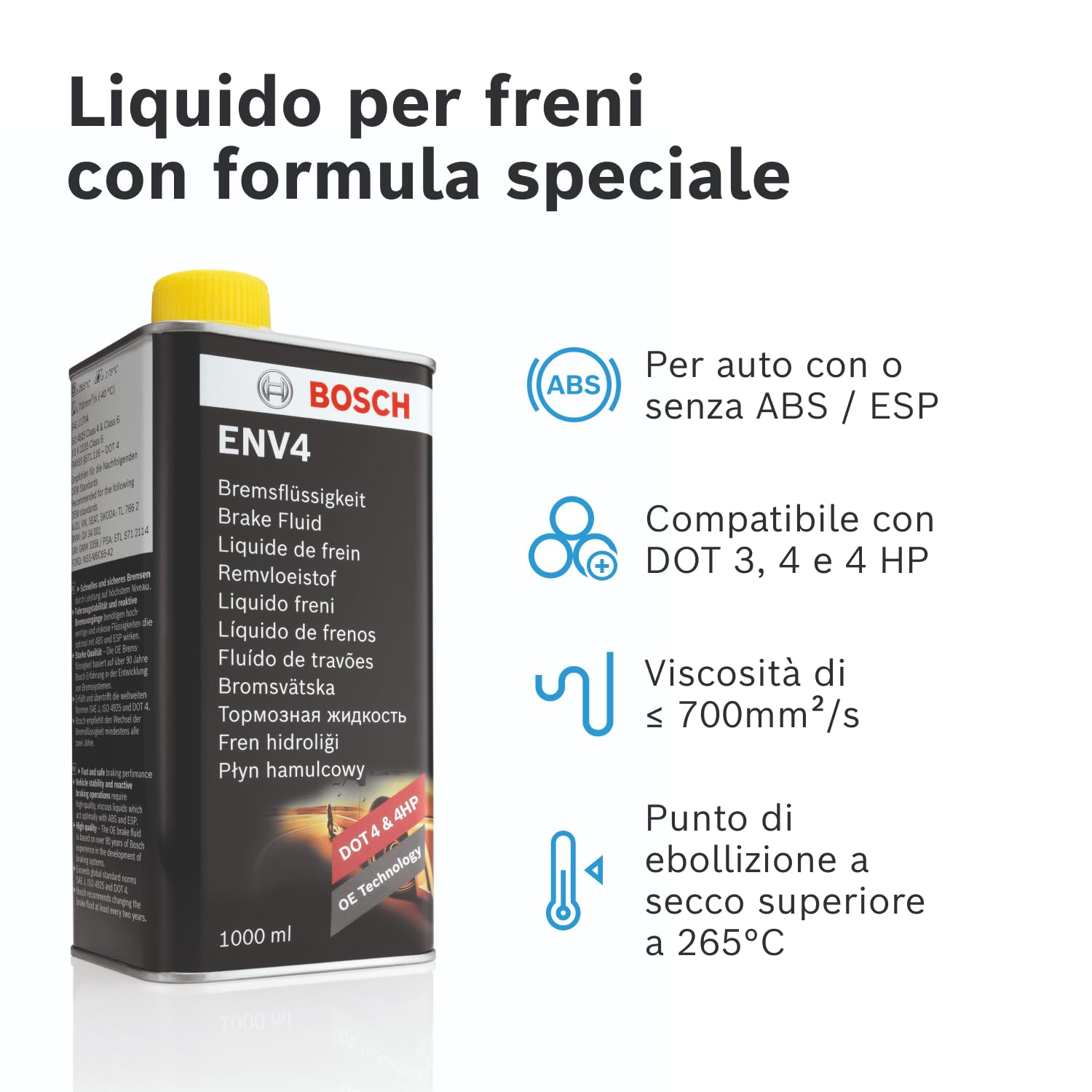 Bosch HCP Sistema frenante ENV4 liquido freni 1 L DOT 3 4 e 4 HP/LV