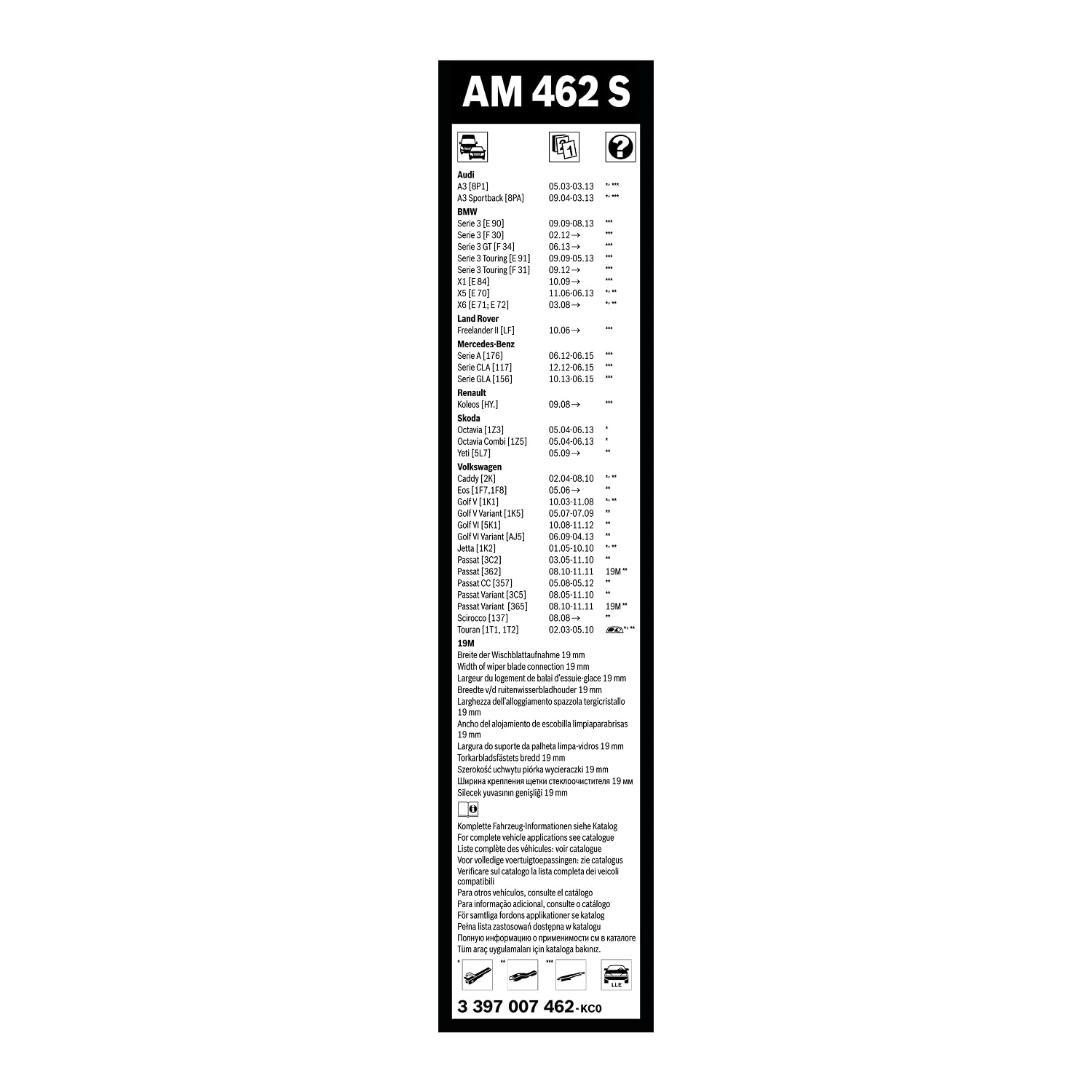 Bosch Spazzole tergicristallo AM462S Aerotwin set 2 pezzi anteriori piatte