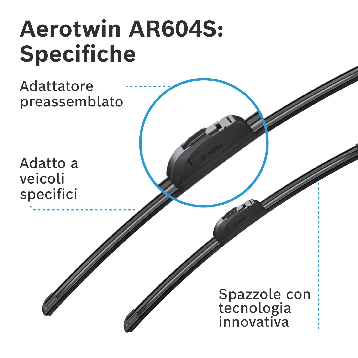 Bosch Spazzole tergicristallo Aerotwin AR604S 600/450 mm anteriori