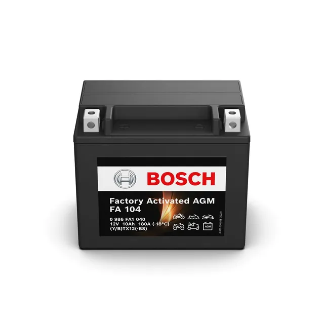 Bosch HCP Batterie FA104 AGM 12V 10Ah per moto, pronta all'uso