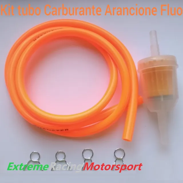 Xtreme Racing Impianto Carburante e Regolatori di Pressione Kit Tubo Siliconico Carburante 6 PZ Diam. 5×7 mm ARANCIONE tubo bassa pressione