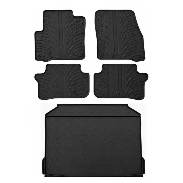 Travall Bundles Skoda Yeti Rubber Boot Liner and Rubber Car Mats Bundle (2009-2013) gomma