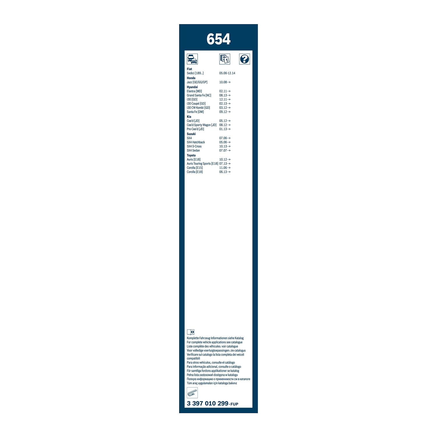 Bosch Spazzole tergicristallo 3397010299 anteriori 650/340 mm
