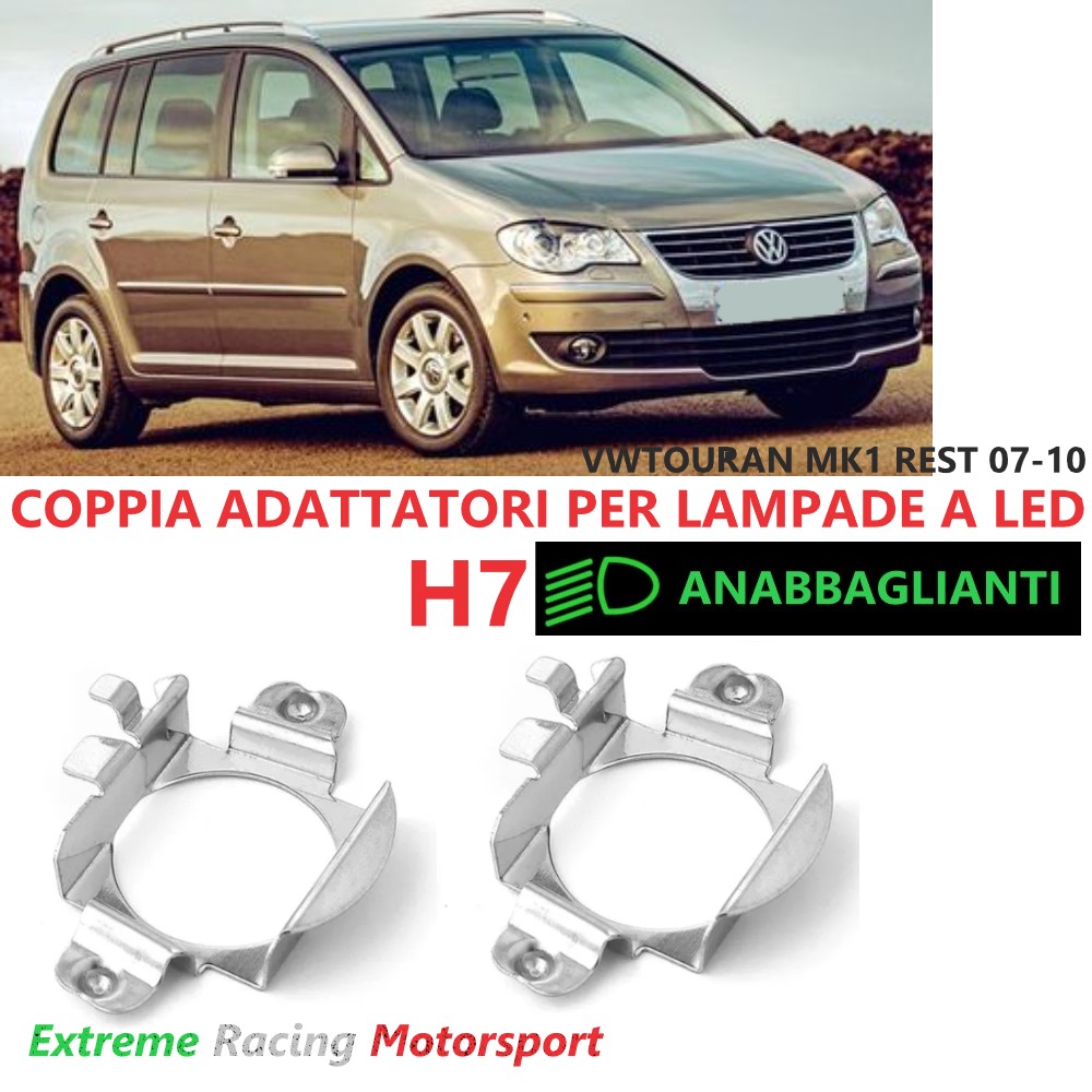 Xtreme Racing Accessori Illuminazione LED Adattatori Portalampade ERM004 VW Touran Mk1 Restyling 07-10