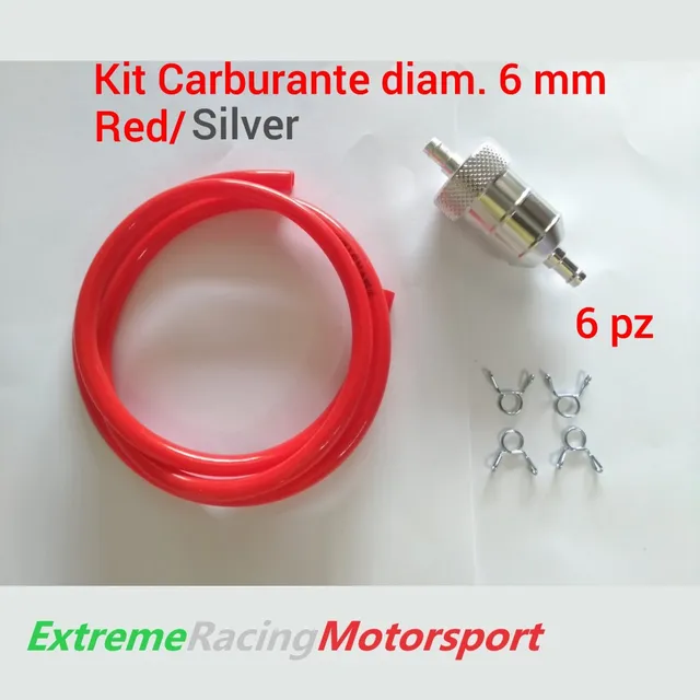 Xtreme Racing Impianto Carburante tubo silicone benzina 5×7 mm rosso, 1 m, bassa pressione