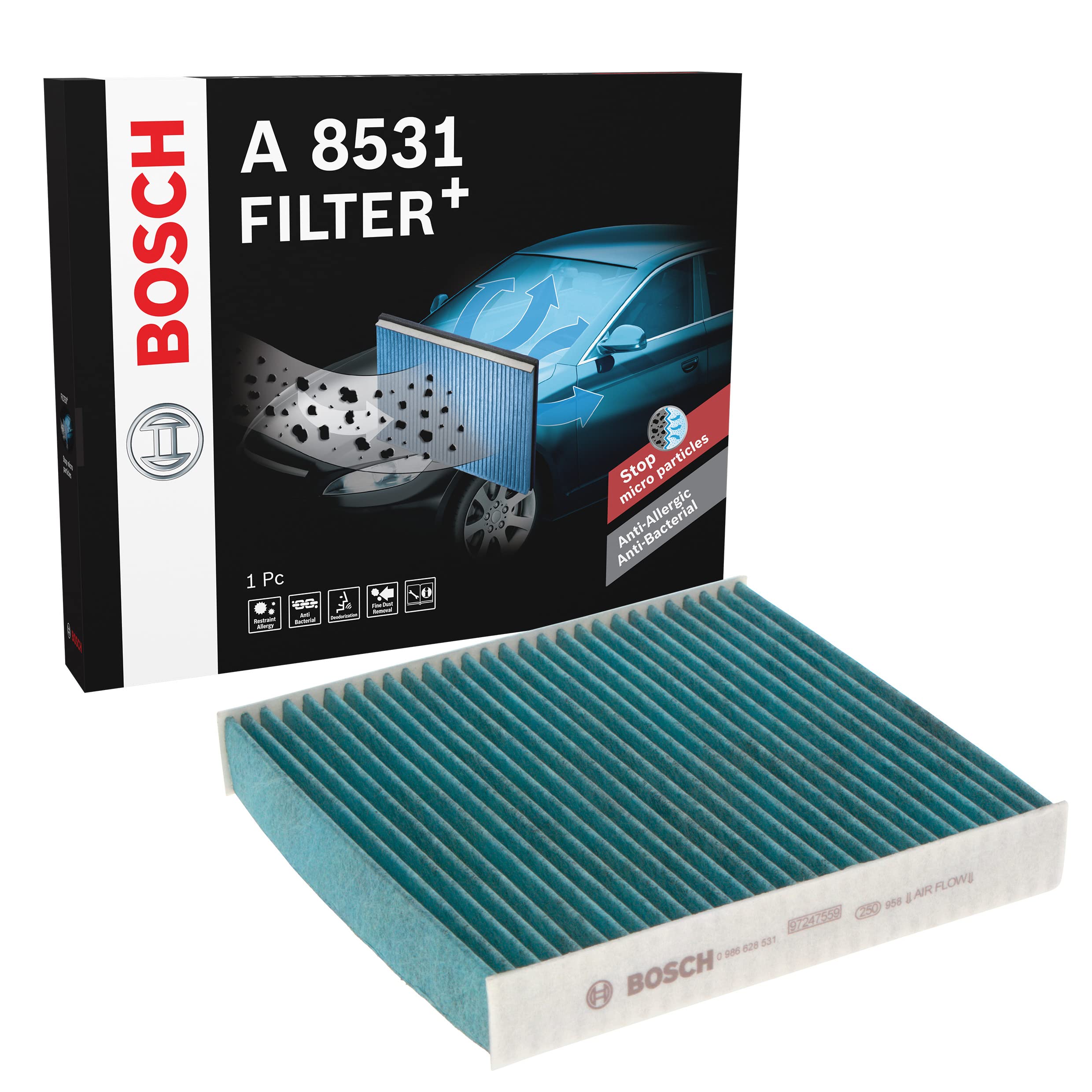 Bosch HCP Filtri A8531 filtro abitacolo antibatterico e antiodore