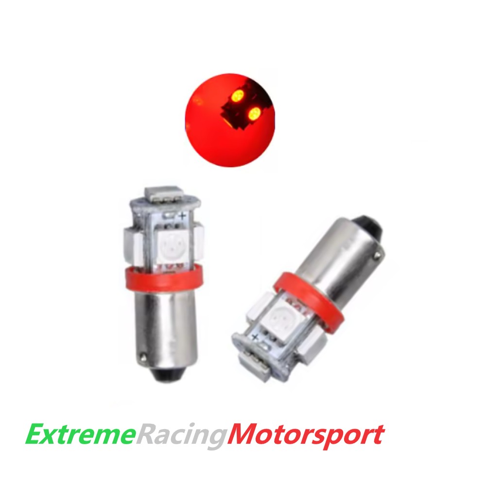 Xtreme Racing Lampadine LED BA9S T4W 5L Red, coppia, 12 V CANBUS