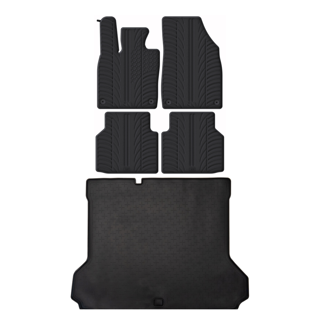 Travall Bundles VW ID.4 Rubber Boot Liner and Rubber Car Mats Bundle (2020-) gomma