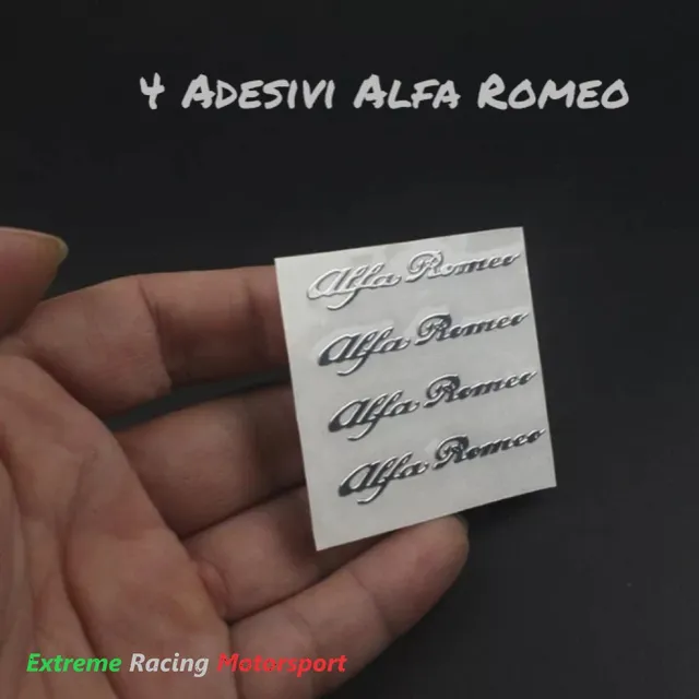 Xtreme Racing Decorazioni Auto Adesivo Alluminizzato Alfa Romeo 4 pezzi cromo