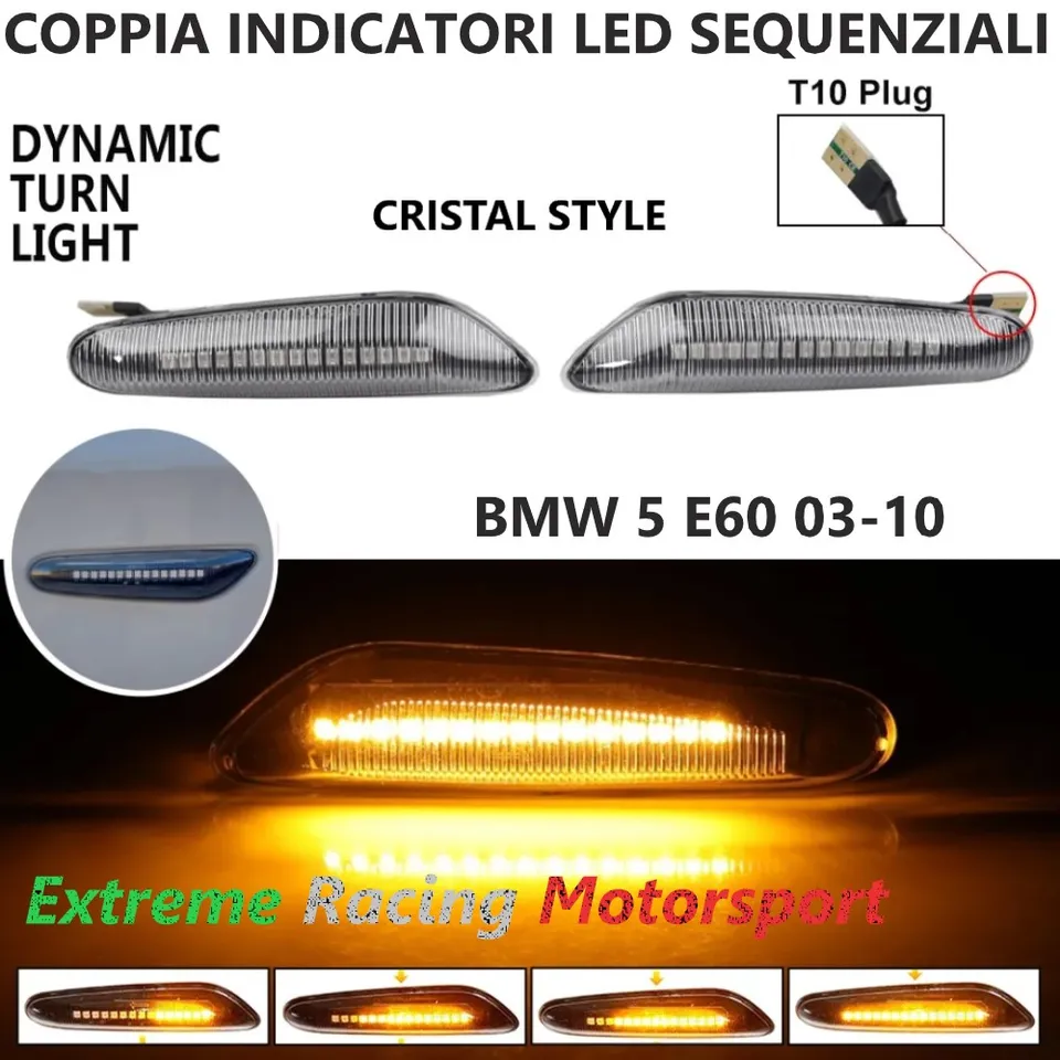 Xtreme Racing Indicatori di Direzione LED IDSQ BMW 5 E60 03-10 dinamici fumè 2 pezzi