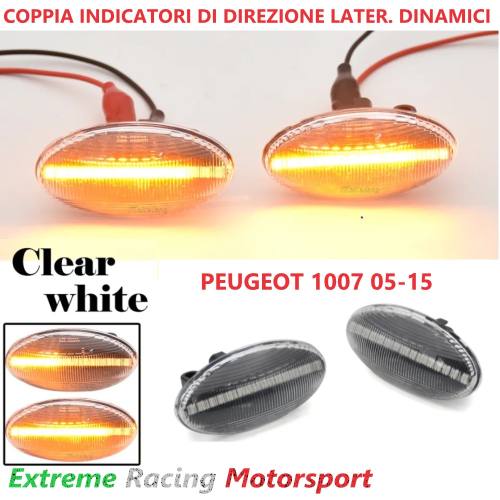 Xtreme Racing Indicatori di Direzione LED Peugeot 1007 05-09 dinamici coppia fumé