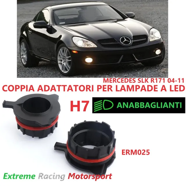 Xtreme Racing Accessori per Illuminazione LED Adattatori Portalampade a Led ERM025 Mercedes SLK R171 04-11 H7