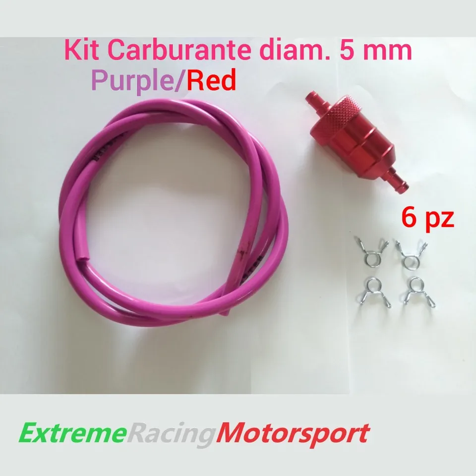Xtreme Racing Kit tubo carburante siliconico 5×7 mm 1 m viola/rosso