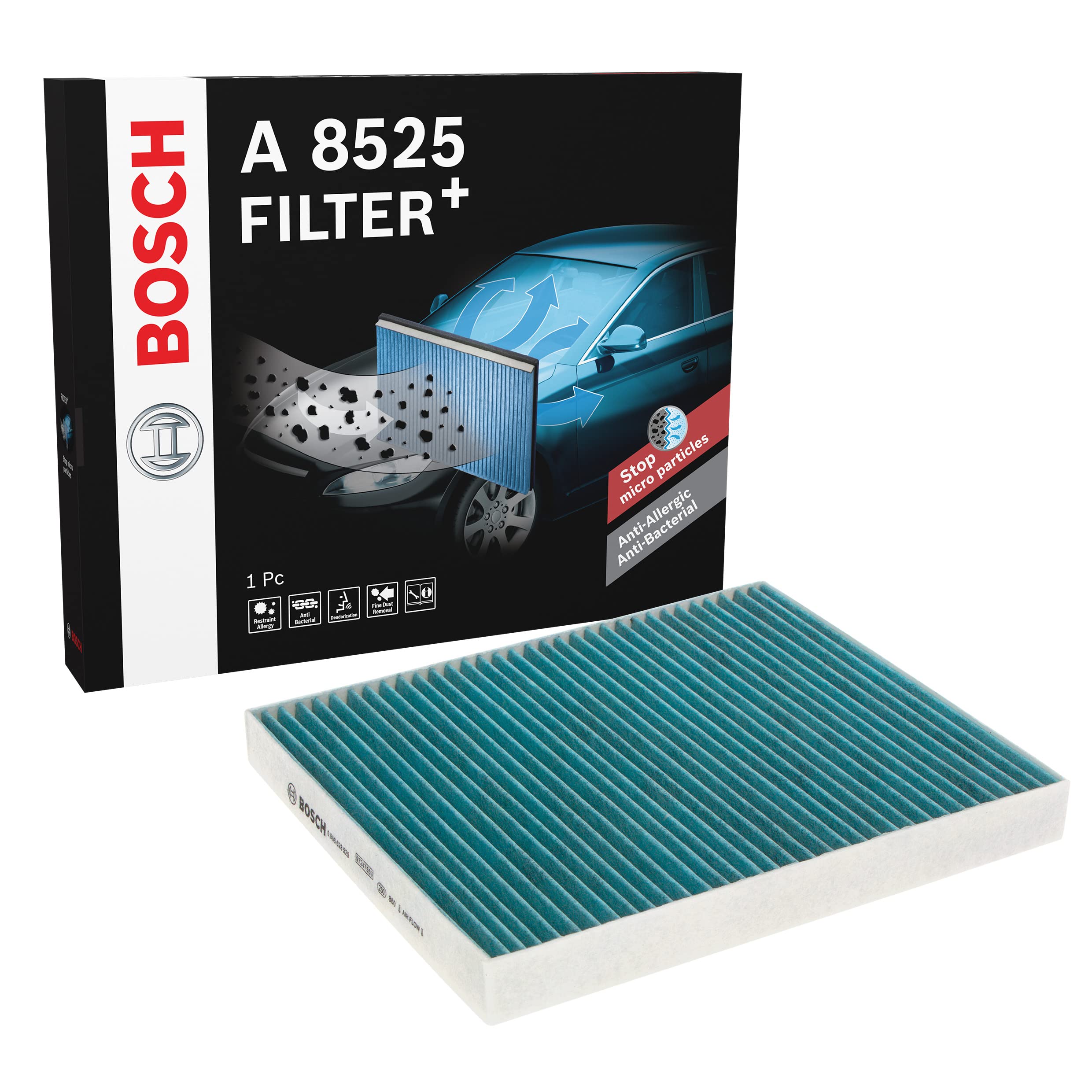Bosch Filtri 0986628525 filtro abitacolo antibatterico e antiodore