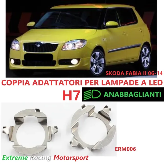 Xtreme Racing Accessori per Illuminazione LED ERM006 Skoda Fabia II 06-14 adattatori H7 coppia