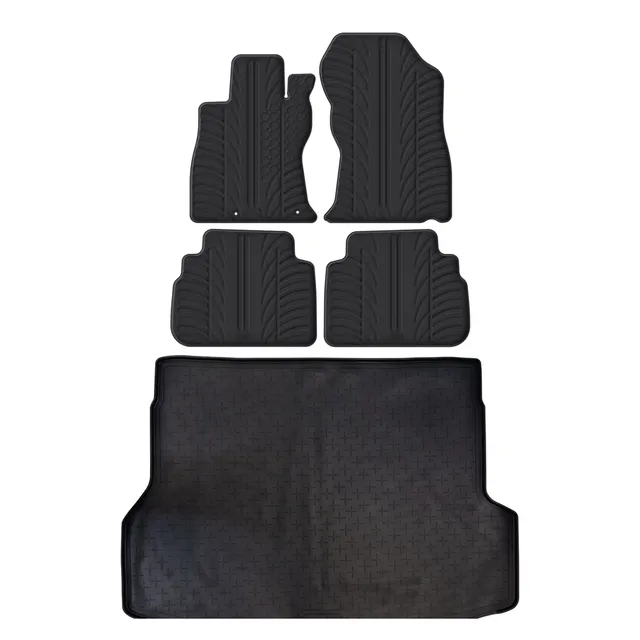 Travall Bundles Subaru Forester Rubber Boot Liner and Rubber Car Mats Bundle 2018-2025 kit gomma