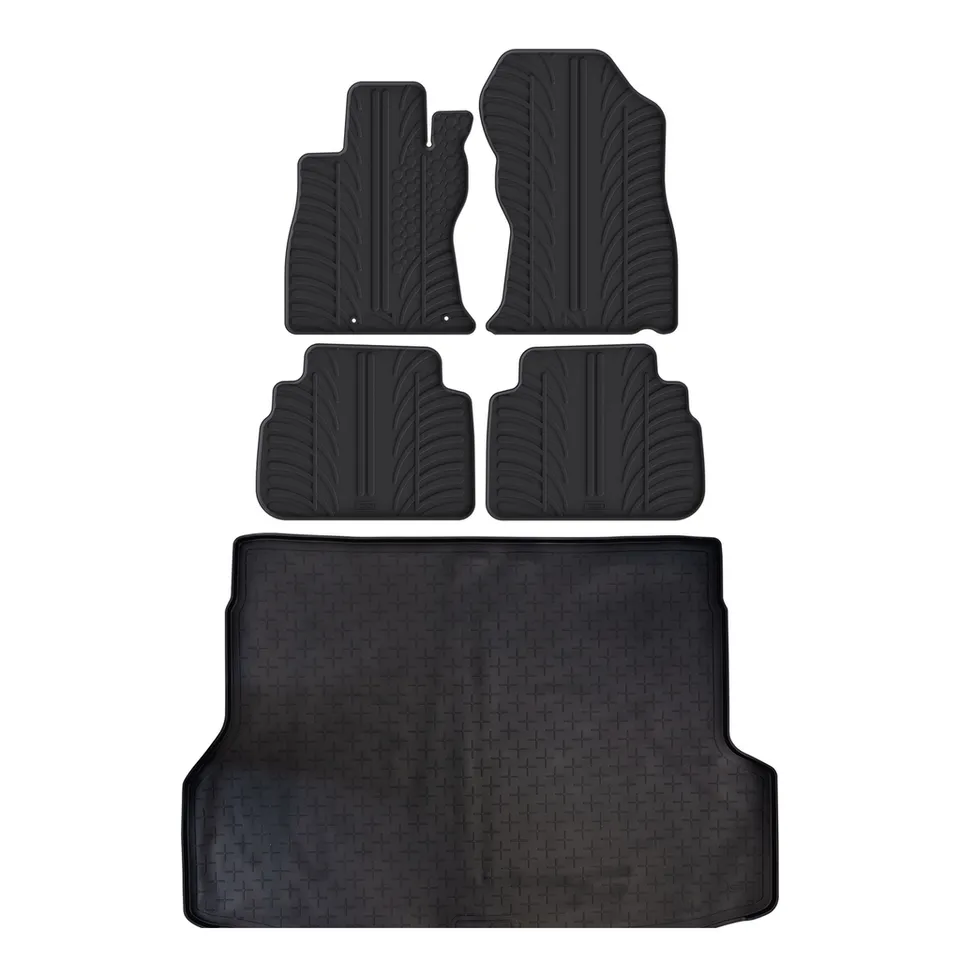 Travall Bundles Subaru Forester Rubber Boot Liner and Rubber Car Mats Bundle 2018-2025 kit gomma