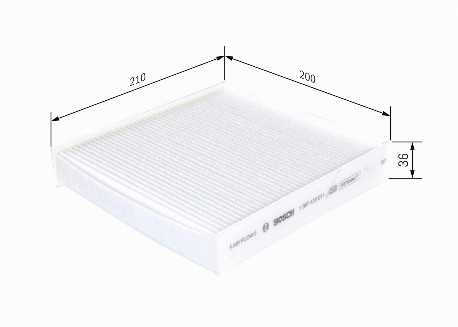 Bosch HCP Filtri 1987435011 filtro abitacolo standard 200 x 36 x 210 mm