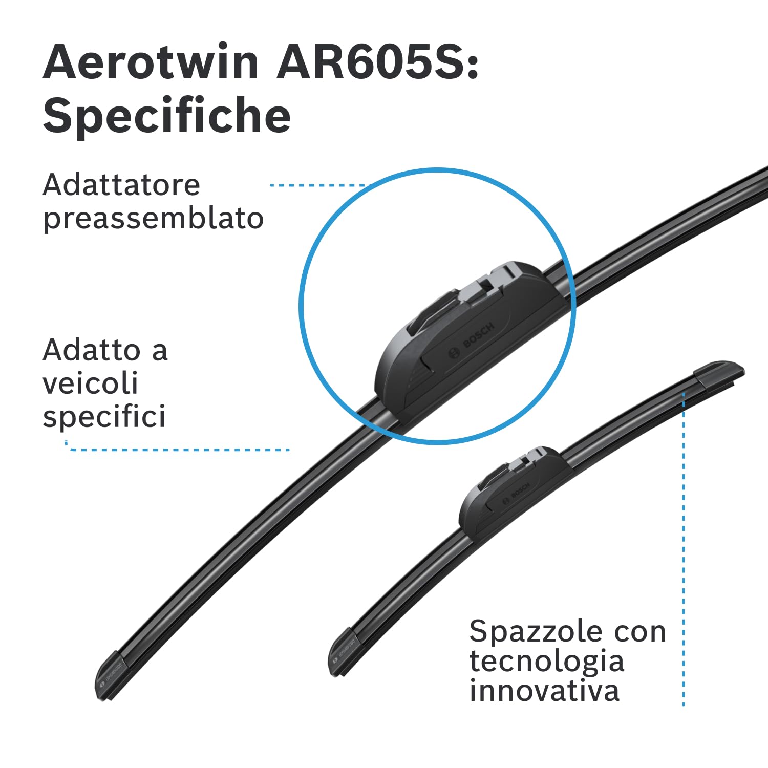 Bosch Spazzole tergicristallo AeroTwin 3397007504 anteriori 2 pezzi piatte