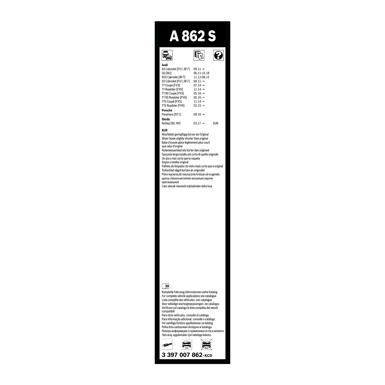 Bosch HCP Spazzole tergicristallo 3397007862 Aerotwin A862S 600/530 mm