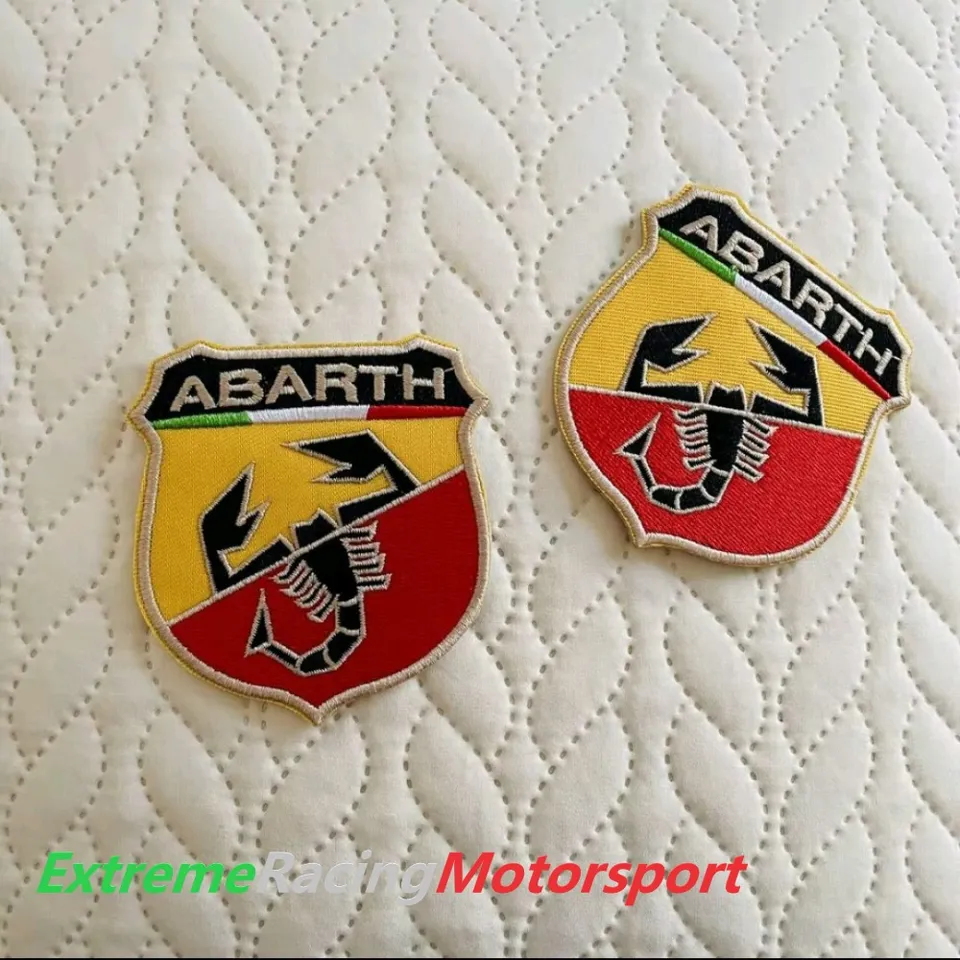 Xtreme Racing Decorazioni Auto e Adesivi 2 Patch Abarth termoadesive ricamate 7,5 cm