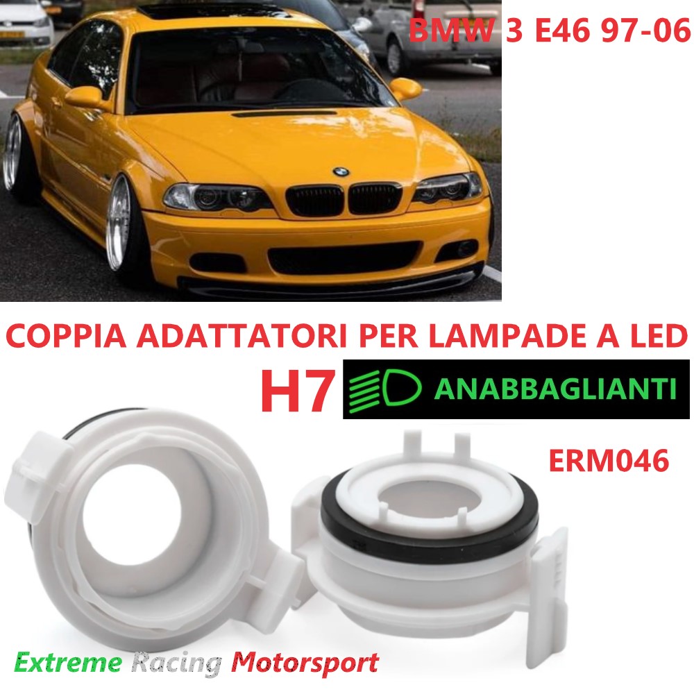 Xtreme Racing Accessori per Illuminazione LED Adattatori Portalampade a Led ERM046 BMW 3 E46 97-06 H7
