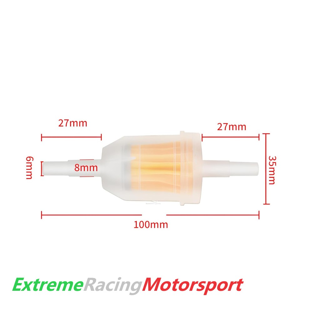 Xtreme Racing Filtri Olio e Carburante Filtro Carburante 6/8 mm trasparente