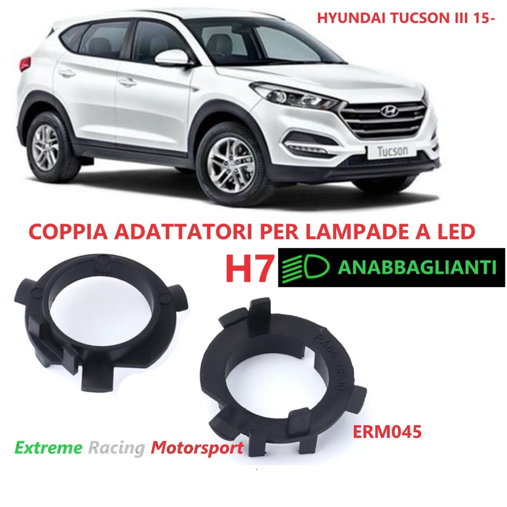 Xtreme Racing Accessori per Illuminazione LED ERM045 adattatori H7 LED Hyundai Tucson III 2015- coppia