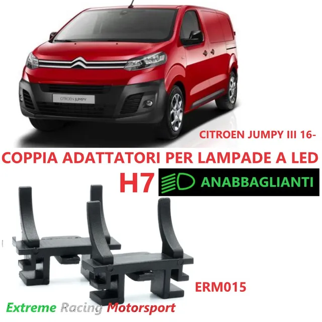 Xtreme Racing Accessori LED ERM015 adattatori H7 Citroën Jumpy III 2016- coppia