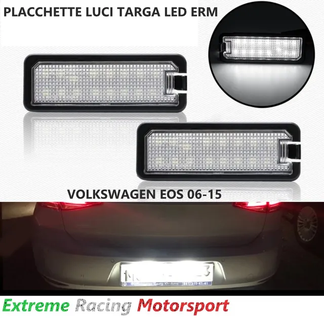 Xtreme Racing Accessori per Illuminazione LED ERM PLLED placchette luci targa Volkswagen Eos 2006-2015, coppia