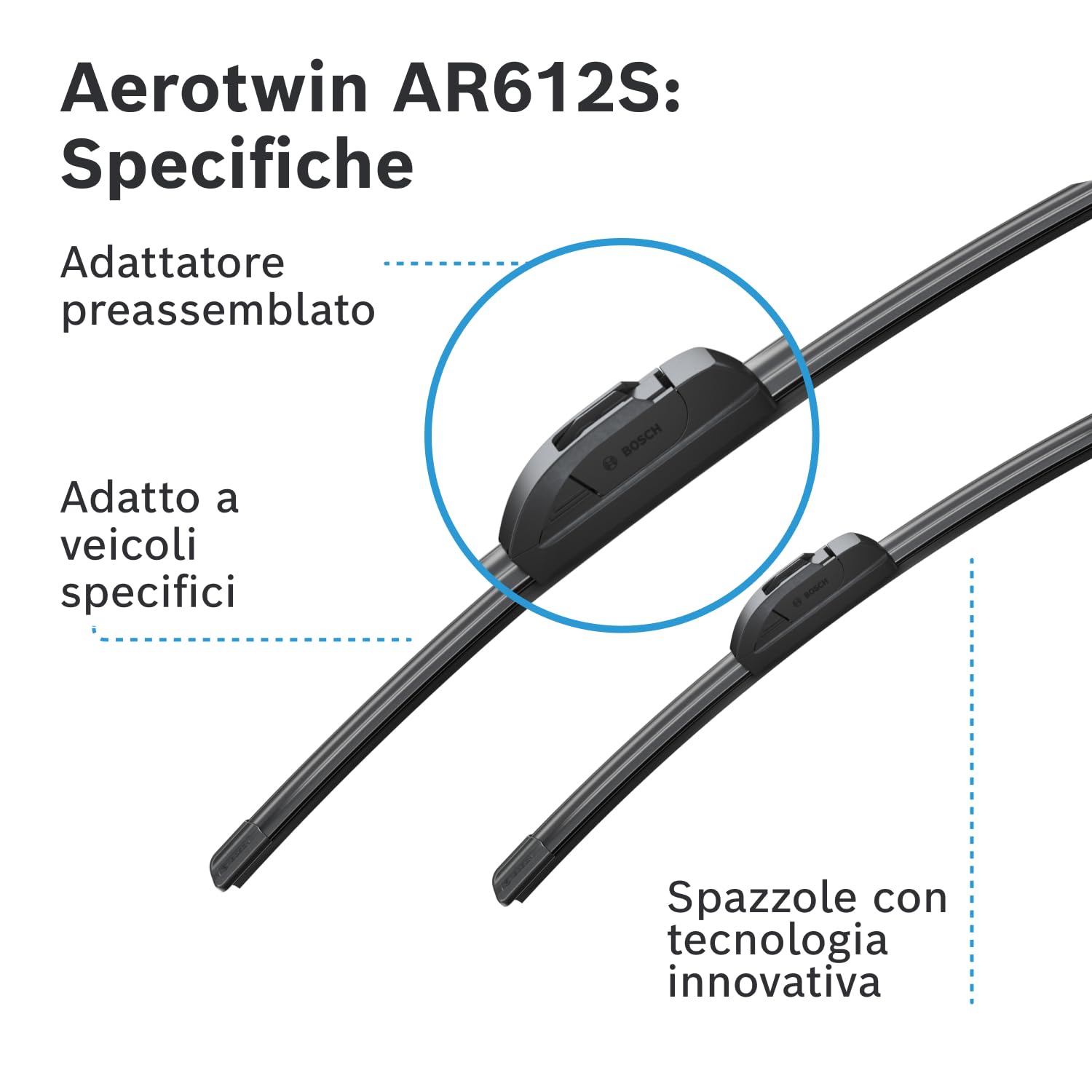 Bosch HCP Spazzole tergicristallo 3397014158 Aerotwin Retrofit AR612S 2 pezzi