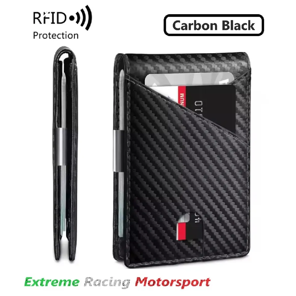 Xtreme Racing Portafogli e Articoli in Ecopelle Portafoglio Carbon Look Black RFID