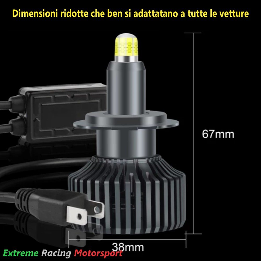 Xtreme Racing Lampadine LED ERM R7 360° H7 lampade 6000K decoder PRO
