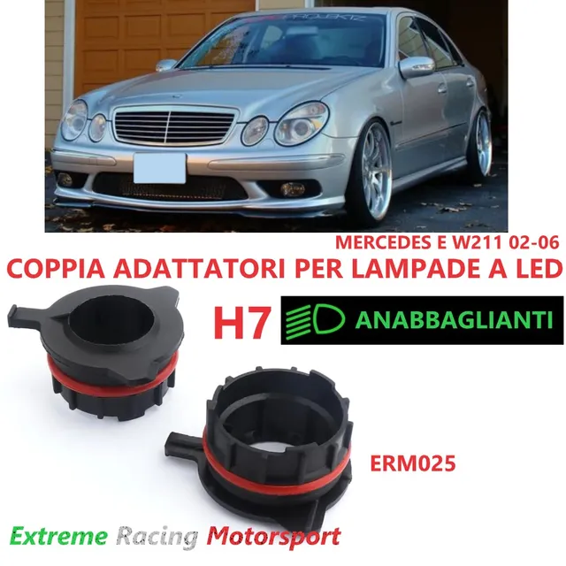 Xtreme Racing Accessori per Illuminazione LED ERM025 adattatori H7 Mercedes E W211 coppia ABS