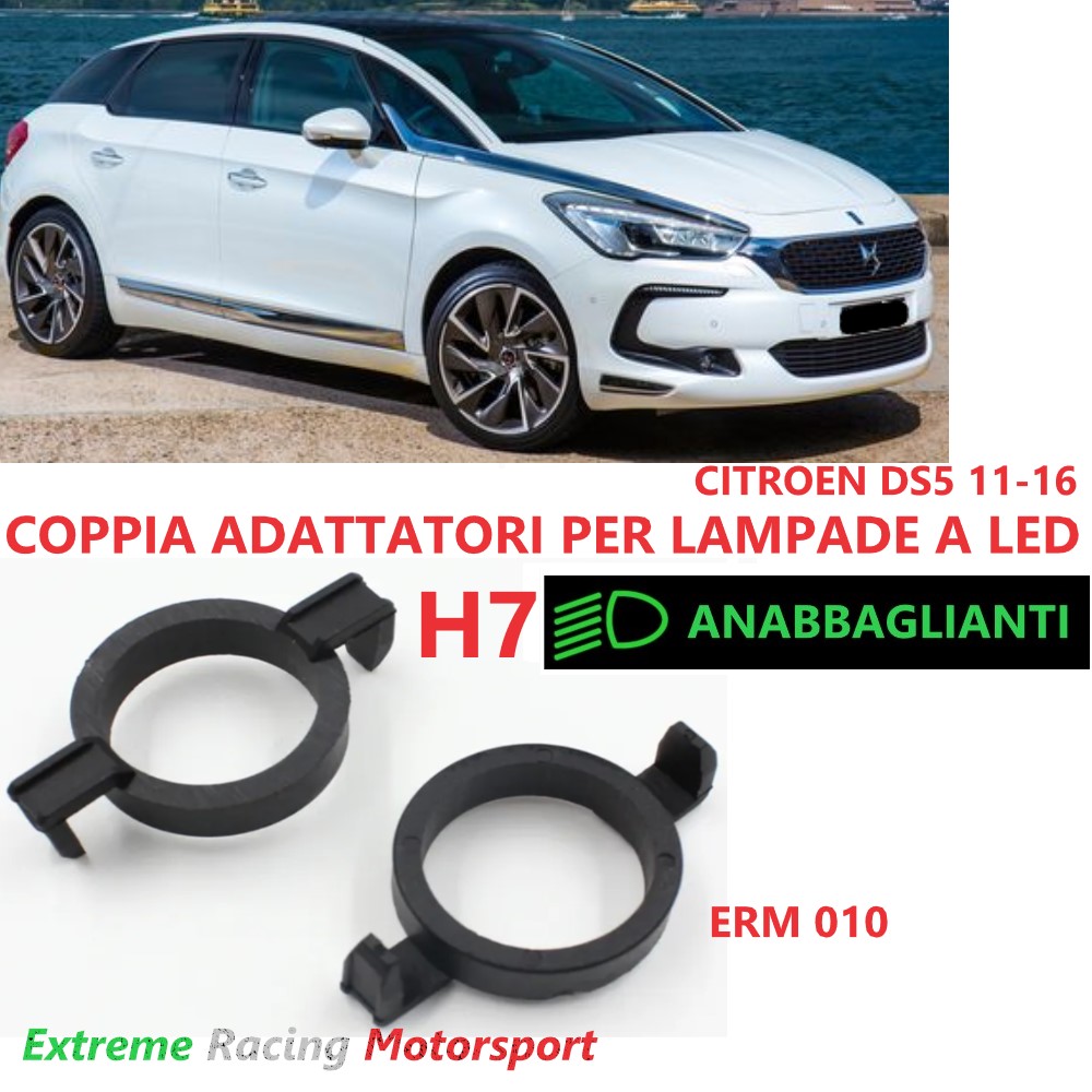 Xtreme Racing Accessori per Illuminazione LED ERM010 adattatori H7 LED Citroën DS5 11-16 coppia ABS