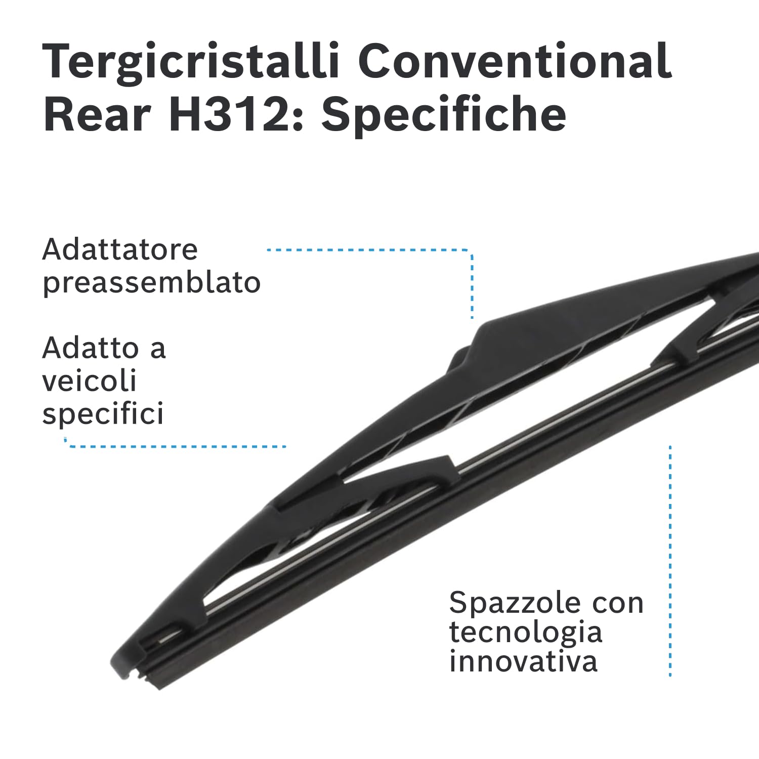 Bosch Spazzole tergicristallo H312 posteriore 300 mm 1 pezzo