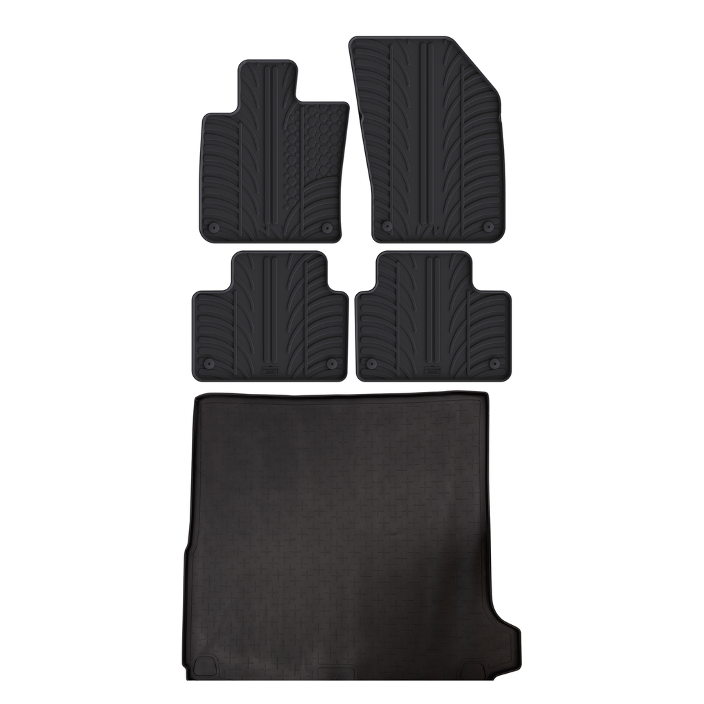 Travall Bundles Volvo V60 Rubber Boot Liner and Rubber Car Mats kit gomma