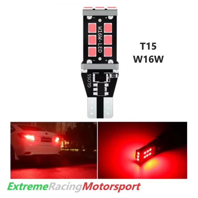 Xtreme Racing Lampadine LED T15 W16W lampadina rossa 1 pezzo CANBUS