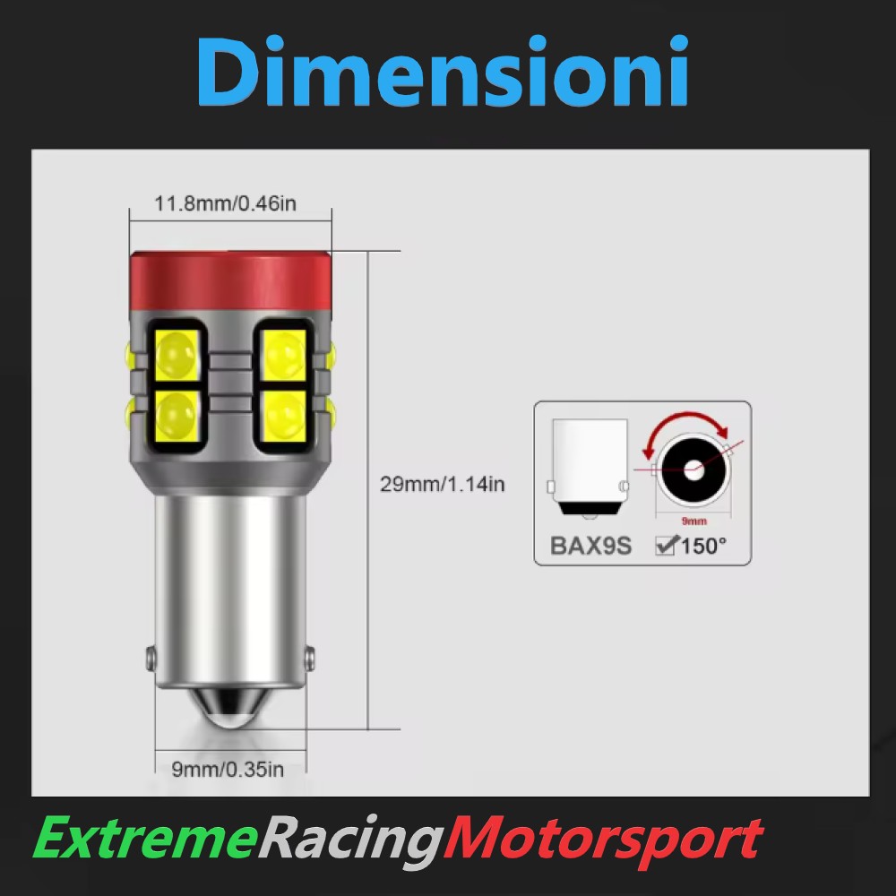 Xtreme Racing Lampadine LED ERM BAX9S H6W lampadine arancioni CANBUS coppia