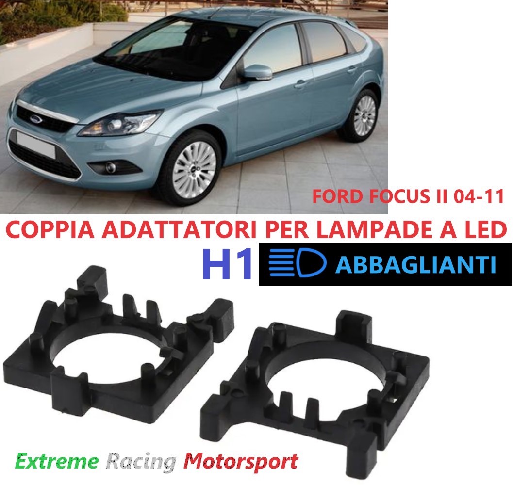 Xtreme Racing Accessori per Illuminazione LED Adattatori Portalampade a Led ERM013 Ford Focus II 04-11 adattatori H7 ABS