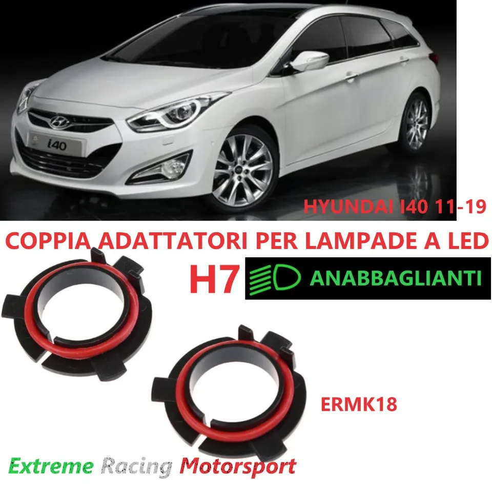 Xtreme Racing Accessori per Illuminazione LED ERMK18 adattatori H7 Hyundai i40 2 pezzi