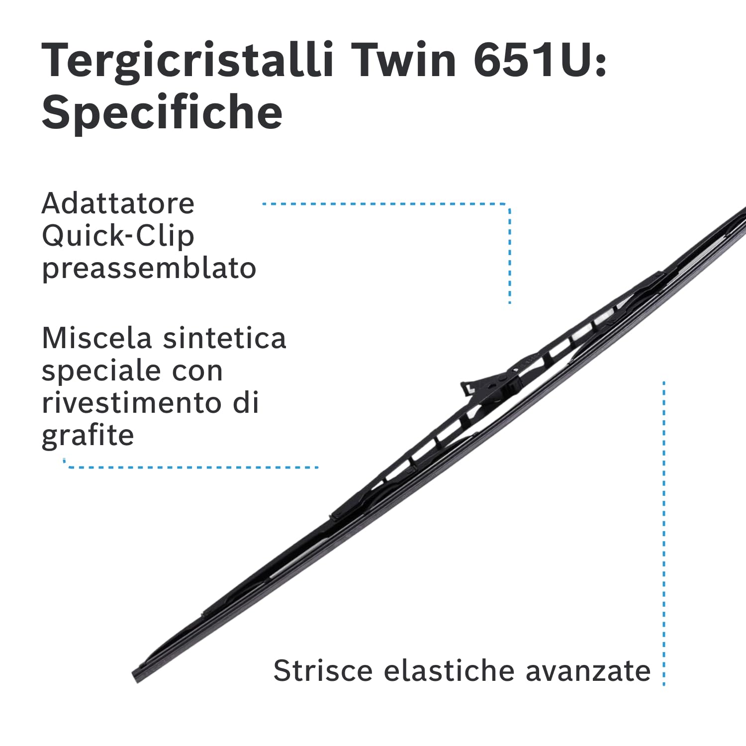 Bosch HCP Spazzole tergicristallo 3397011641 651U singola